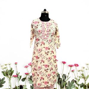 Rose Print Kurta Set