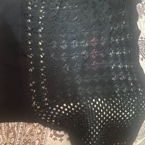 Black Net Style Party Wear Top For Girls