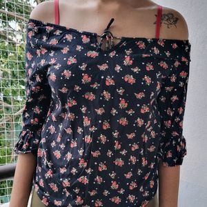 Black Floral Top