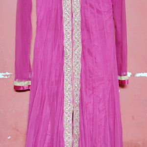 Pink Anarkali Suit Chudidar And Dupatta