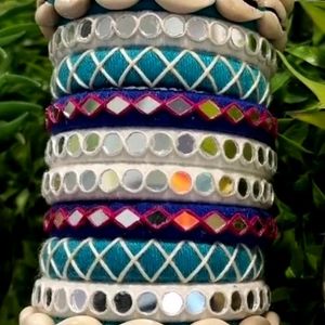 🤍💜💙 Mirror Work Bangles