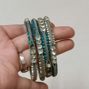 Combo Of Multicolour Bangles .