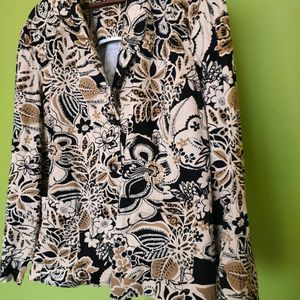 Nature Print Cotton Blazer New With Tag