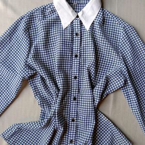 New Premium Cute Blue & White Korean Shirt