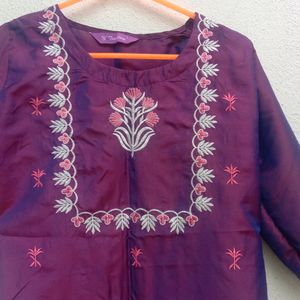 Purple Kurti Set