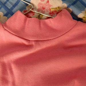 Pink Ribbed Crop Top Size XS