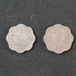 10 Naye Paise Coins of 1962 & 1964