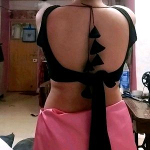 Knotted Backless Blouse