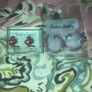 Two Korean Stylish Earrings In Pacakage