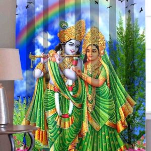 New Radhe Krishna 7 Feet Door Curtain Single