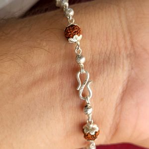 Silver Rudraksh Trendy Rakhi / Bracelet