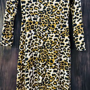 CBeautiful Animal Print Dress Cotton Polyester Fe