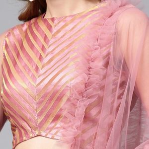 Dusky pink lehenga with padded blouse and dupatta