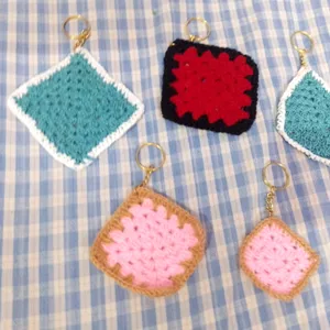 Crochet Square Keychains