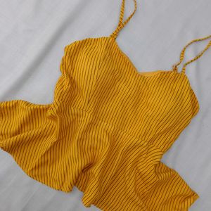 New Cute Mustard Bralatte Crop Top