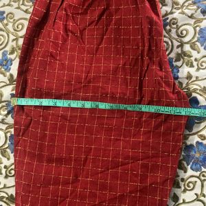 Maroon Straight Cut Palazzo