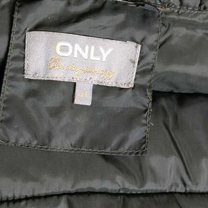 Only Brand Women Olive Green Quilted Puffer Jacket