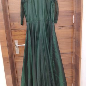 Designer Gown Green Shade Artificial Silk