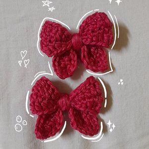 Crocheted Bow Hairclips