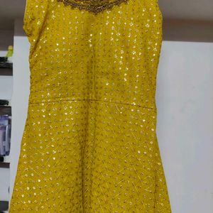 Yellow Sharara Dress