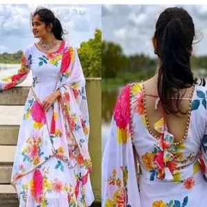 Women Designer Floral Georgette Gown Trending