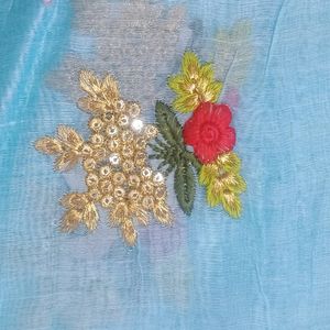 Embroidery Work Saree