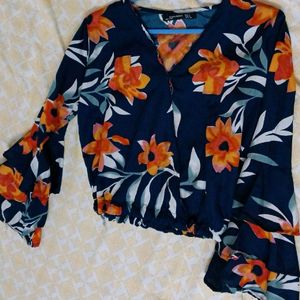 ZARA Ruffled Floral Top