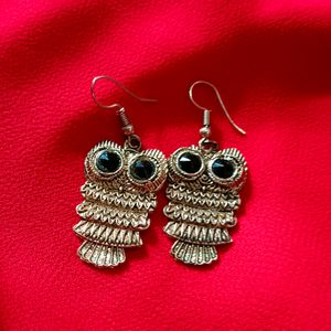 Owl Oxidized Earrings