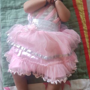 Beby pink frock for 12 months girl