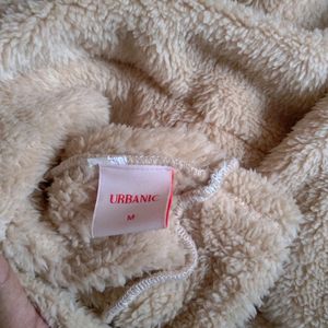 Urbanic Ski Bear Fleece Hoodie Beige Cream