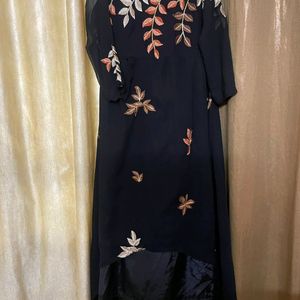 Black Embroided Kurti Lehnga Set