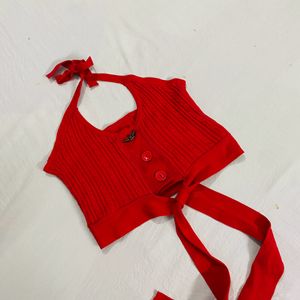 Red Halterneck Top