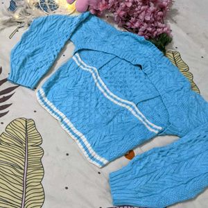 Sky-blue Korean Sweater