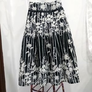 Black & White Floral Skirt