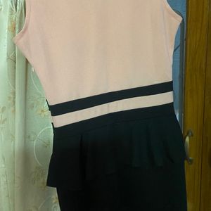 Peach Black Short Dress