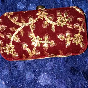 Maroon Braidal Purse