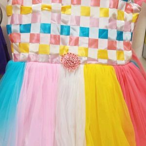 New Multi Color Beautiful Frock For Girls