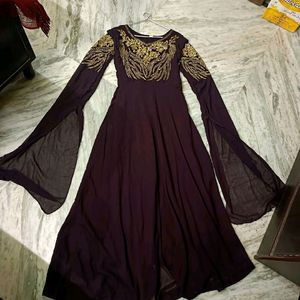 Royal Violet Colour Gown With Neckband