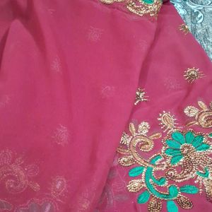 Heavy  Work  Saree  With  Out Blouse  Pc