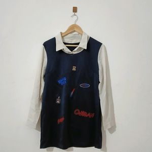 Korean Navy Blue Dress (Women's)