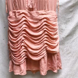 I. PEACH CUTE RUFFLE DRESS