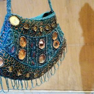 Jaipuria Handbag/Purse With Zari Work