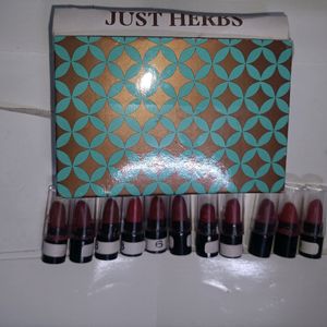 Just Herbs Lipstick Set of 10 ❤️🤎💗