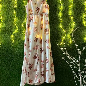 Women Maxi White, Pink Dress