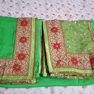 Wedding Saree+Green Bangle Free