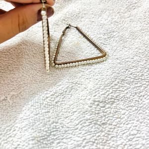 Triangle Pearl Earrings