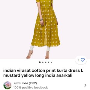 Mustard Kurta Anarkali Dress