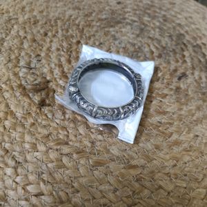 Silver Replica Antique Look Chitai Work Bangle