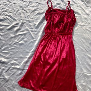 Red Padded Velvet Dress