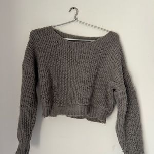 Grey Knitting Sweater